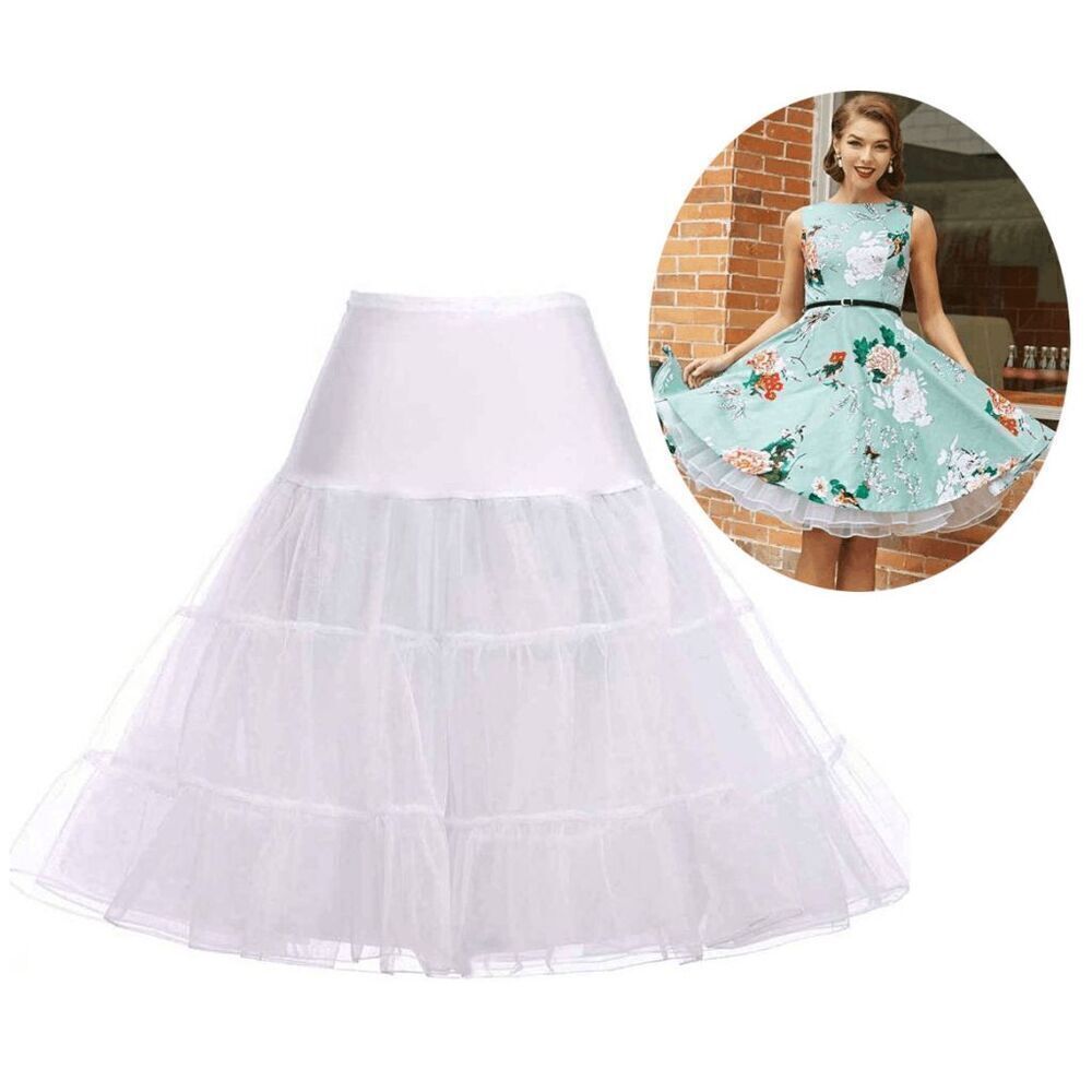 🖤🤍 2PCS Bundle Petticoats Pinup 1950s Rockabilly Tutu Crinoline Underskirt NEW - Picture 3 of 13